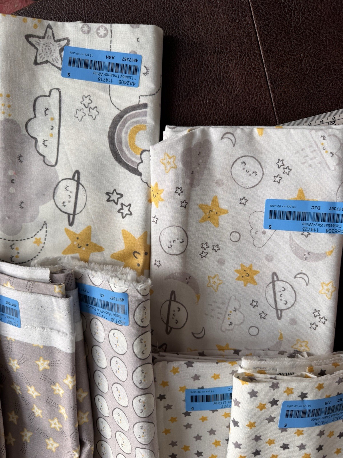 Michael Miller Fabric To the Moon and Back 14 1.25 Yard Cuts! Baby Quilt Craft