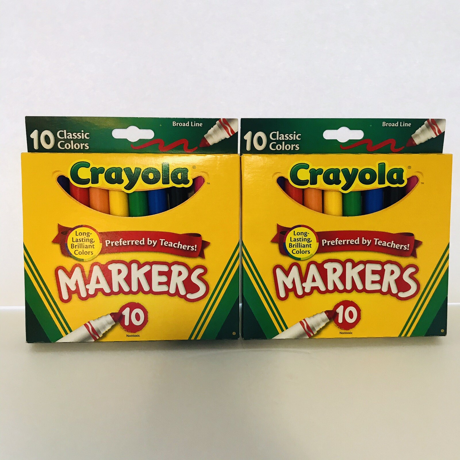 Lot Of 2 Crayola Broad Line Markers Assorted Classic Colors Box Of 10