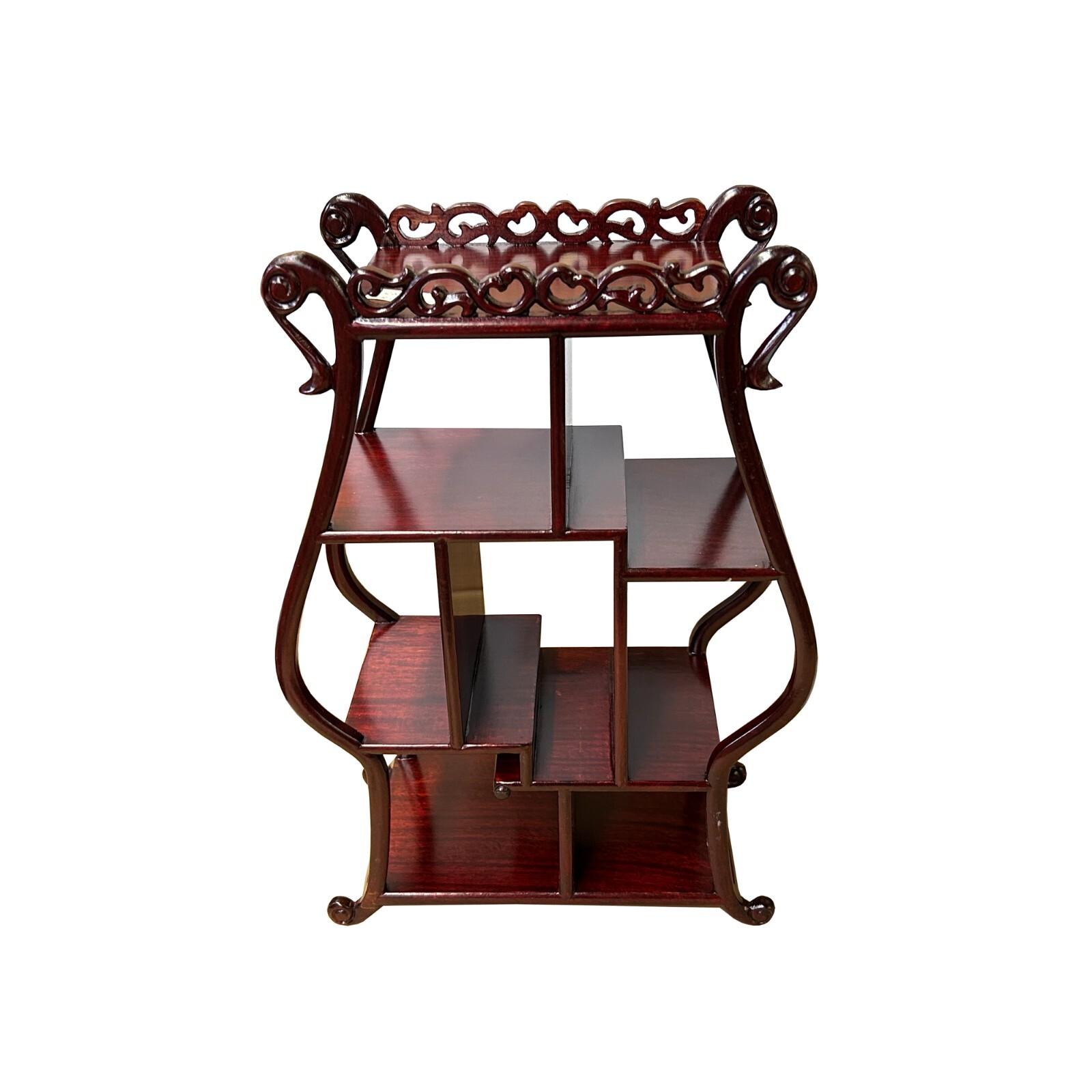 10.5″ Reddish Brown Vase Shape Table Top Layers Curio Display Stand ws4305