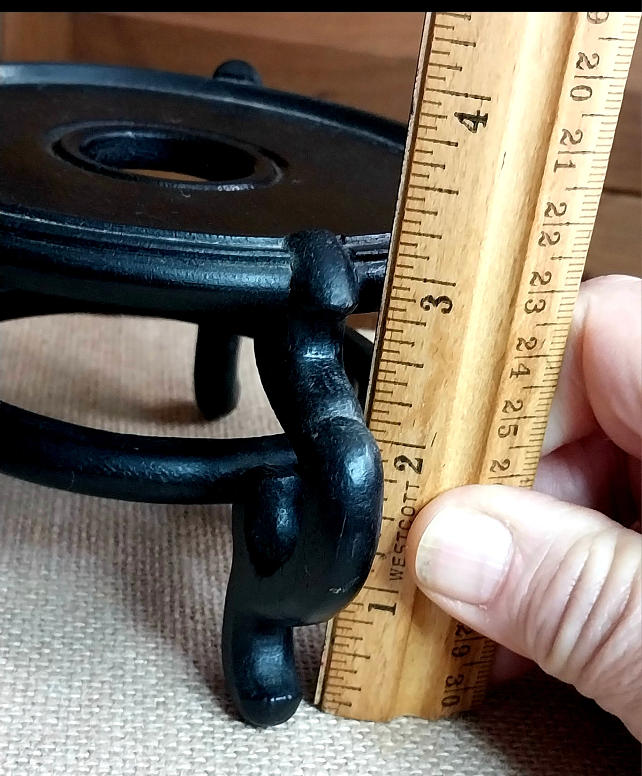 Vintage Asian 5 Legged Rosewood Fits 4.5” Fishbowl or Plant Stand 3” Tall