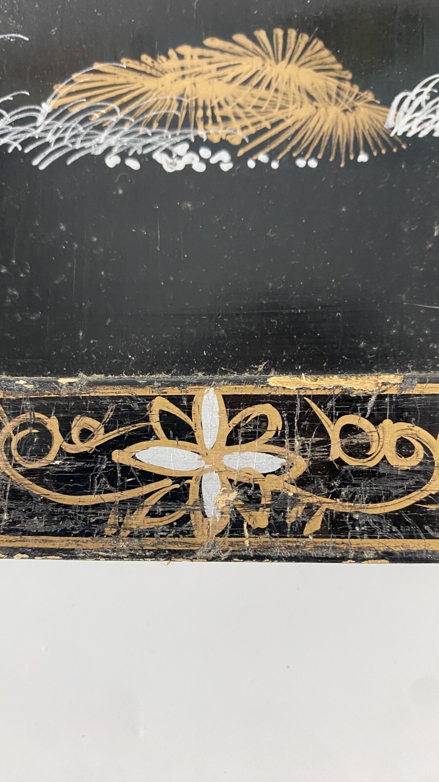 Vtg Lacquered Macau Black Wall Panels Mother of Pearl Decoration Asian Set 3