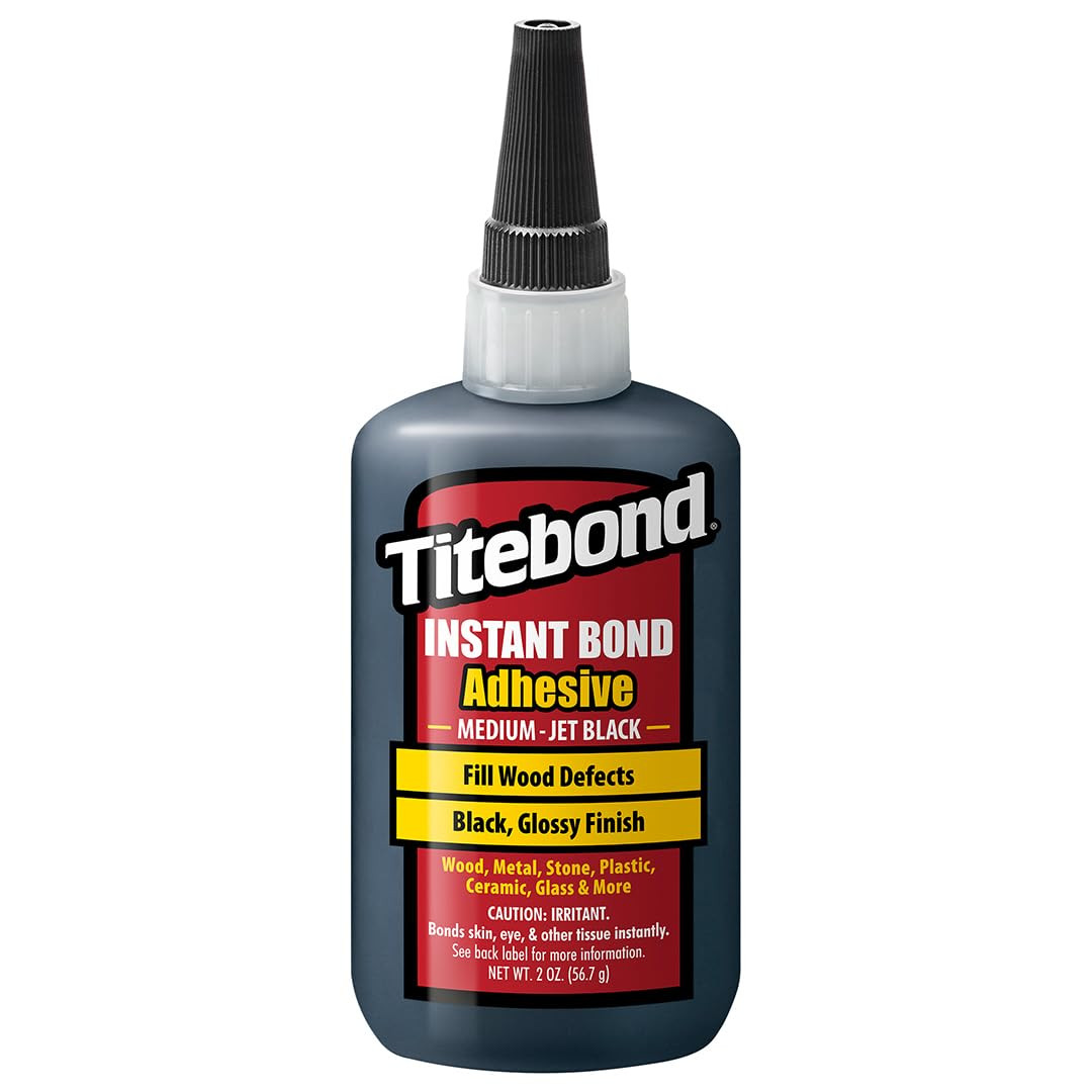Titebond Instant Bond Medium CA Super Glue – Jet Black, Ethyl Cyanoacrylate Adhe