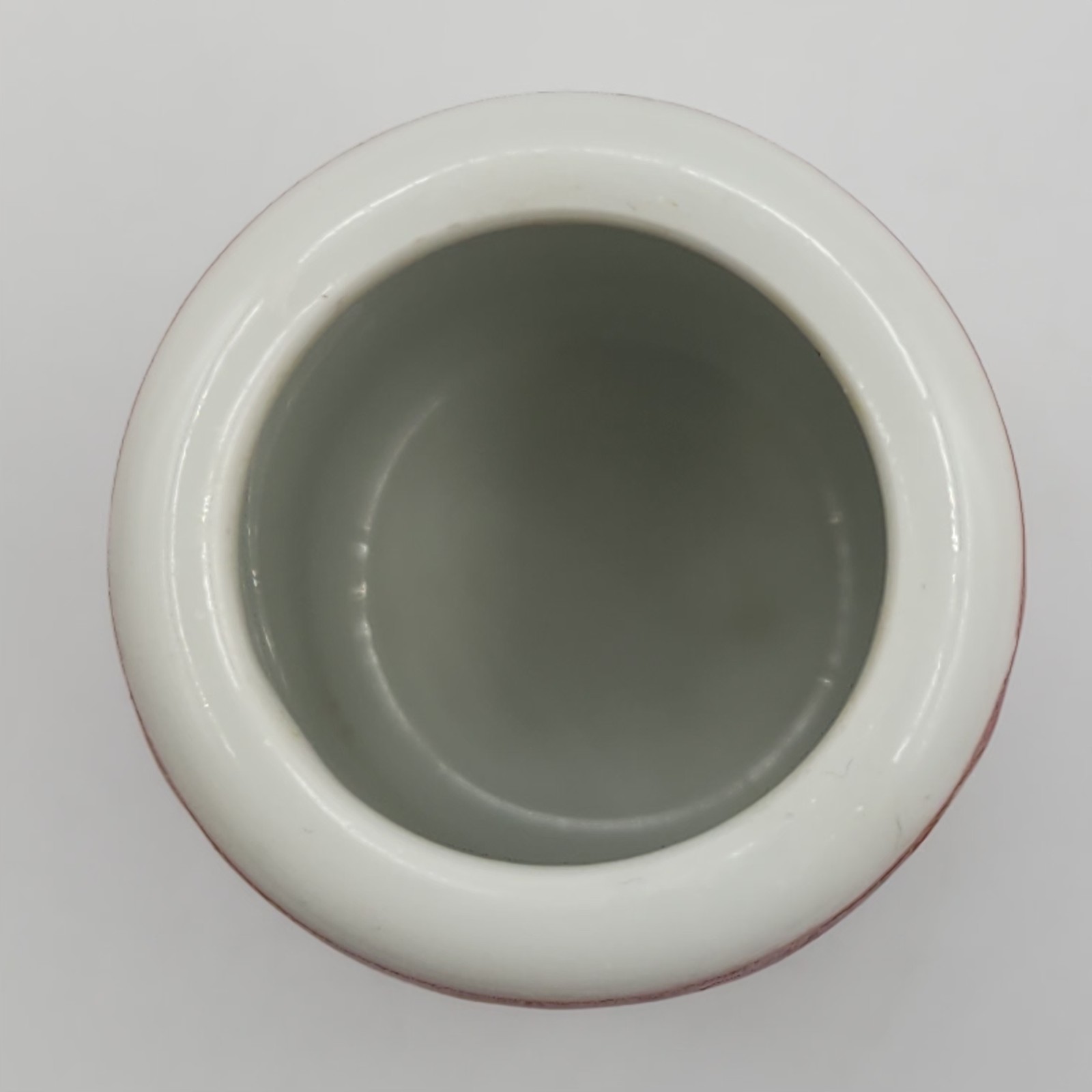 Mun Shou Longevity Red Porcelain Toothpick Holders Set of 2