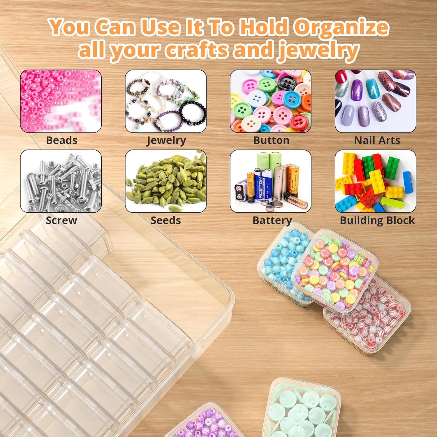 Clear Plastic Organizer for Bracelet Making
