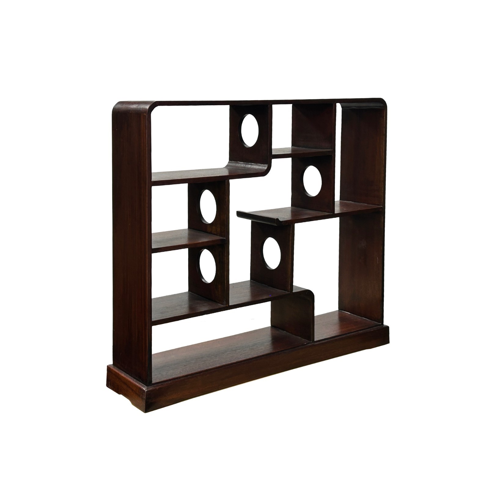 Chinese Brown Stain Wood Rectangular Table Top Display Stand GB273