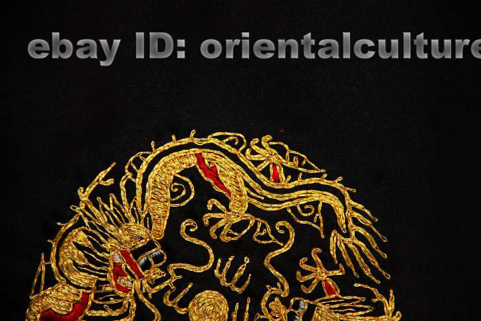Chinese totally 100% hand embroidered silk suzhou embroidery art:double dragons