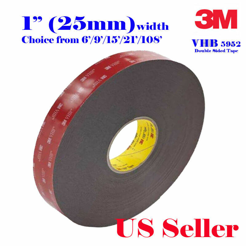 3M 1″ x 6/9/15/21 VHB Double Sided Foam Adhesive Tape 5952 Automotive Mounting