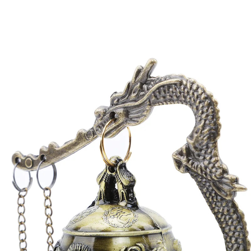 Exquisite Home Decoration Zinc Alloy Vintage Style Bronze Slot Dragon Carved