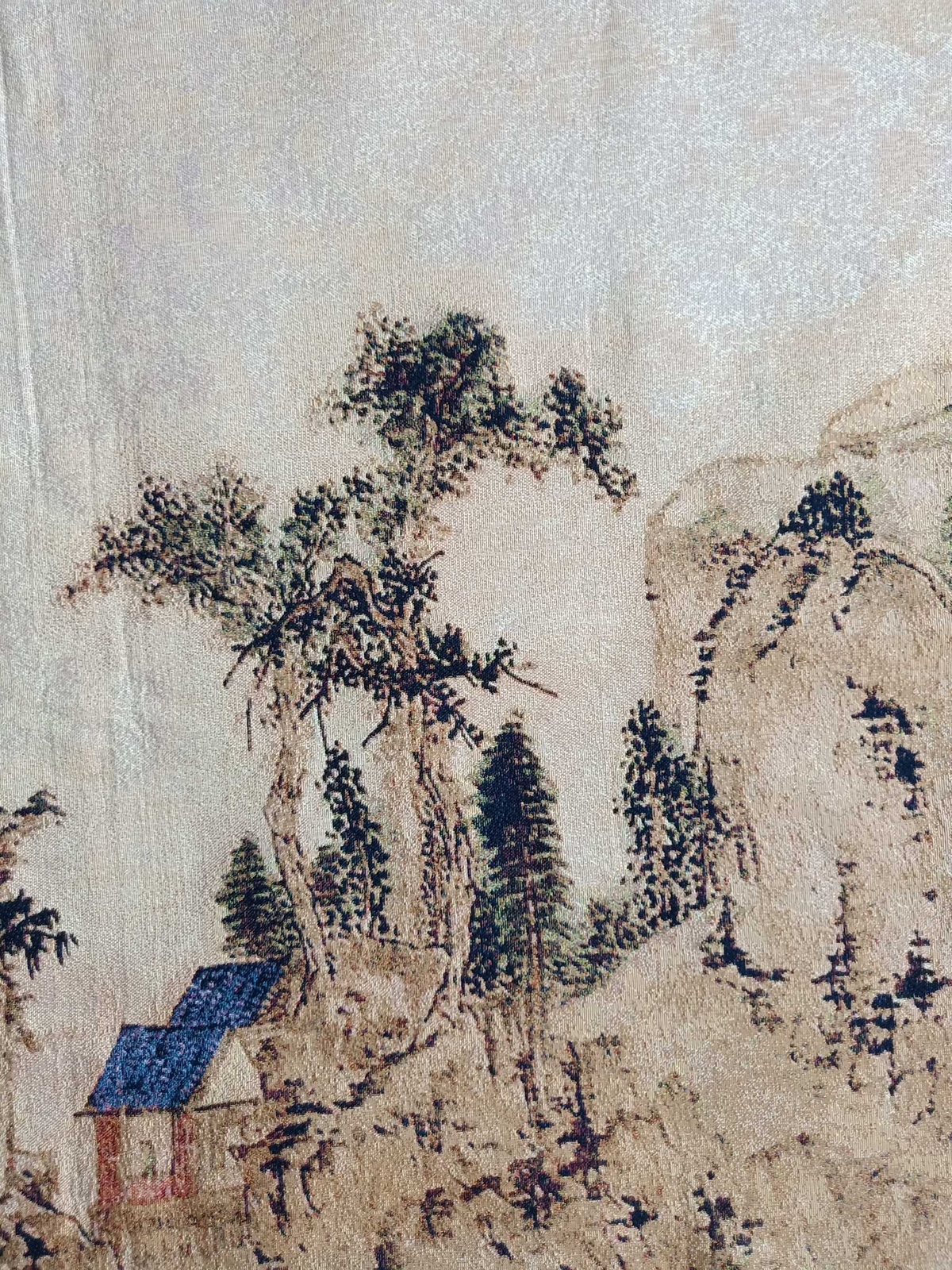 63″ China Cloth Silk Mountain Scenery Mural Wall Hanging Tapestry Meditation 13