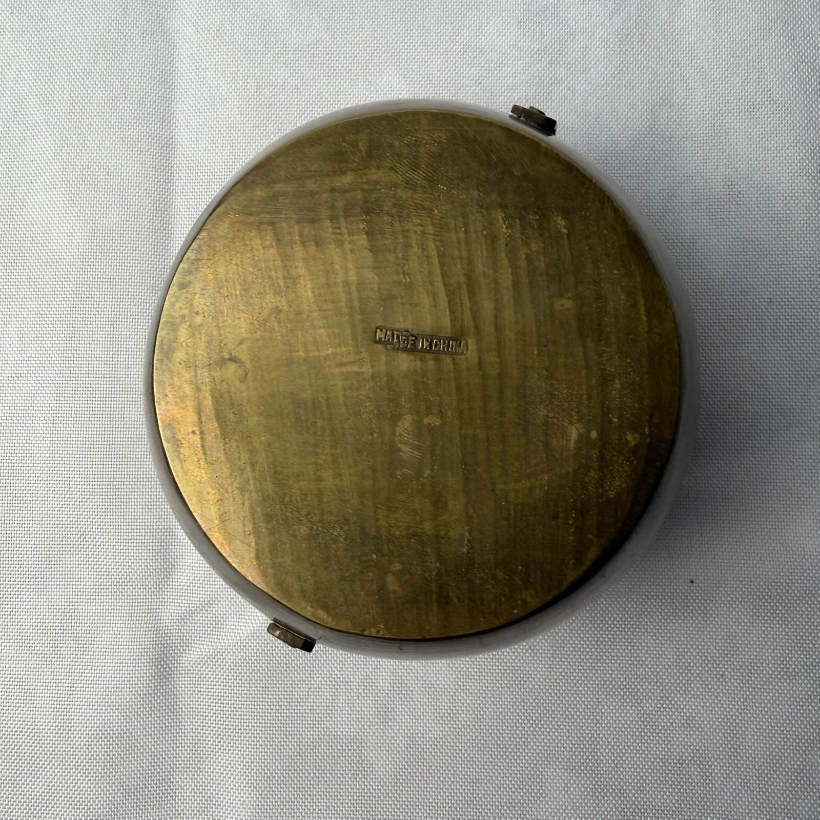 VTG Chinese Brass Xiulu Hand Warmer Pierced Pomegranate Lid Incense Holder Gift