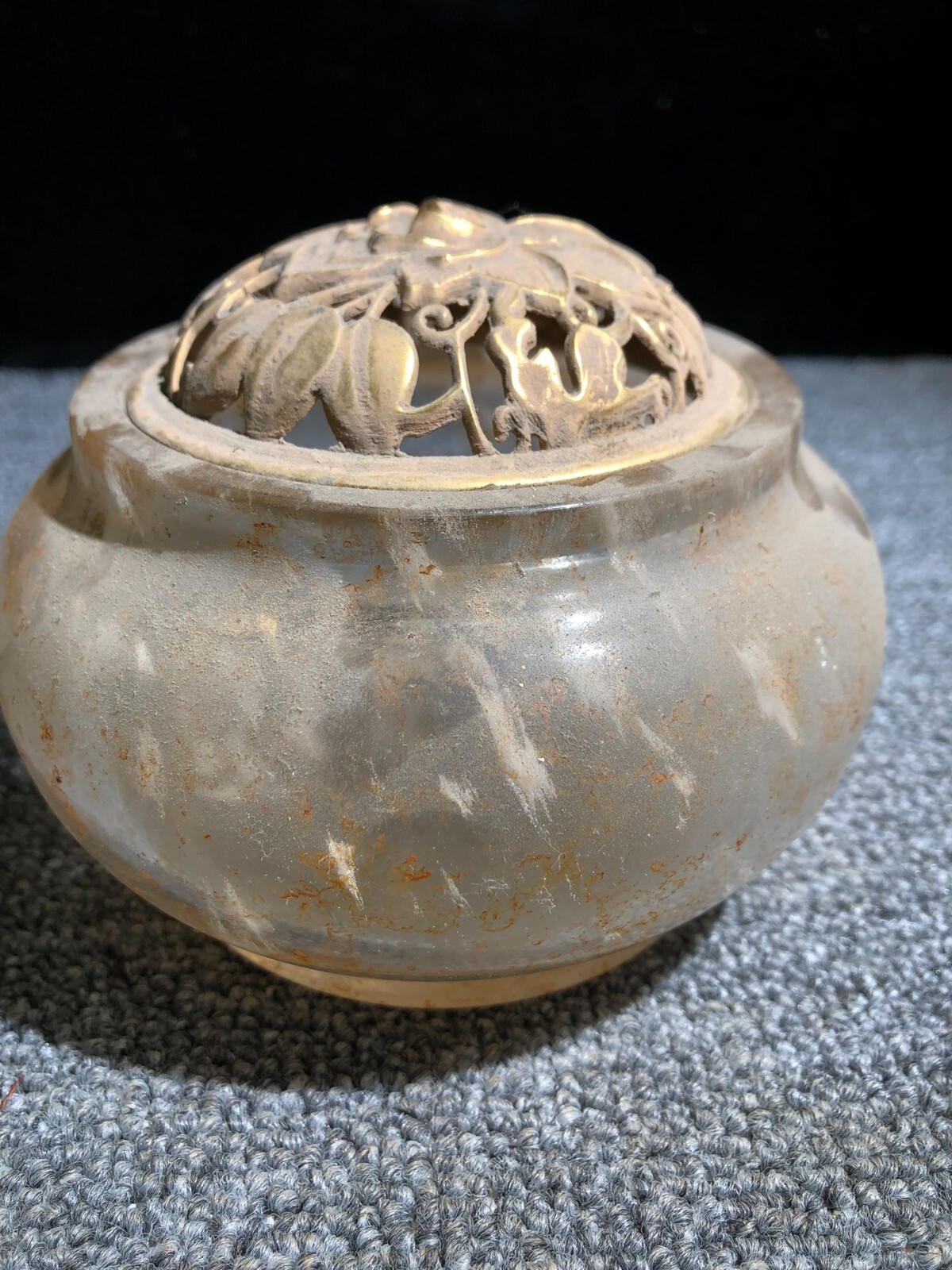 Chinese Antique coloured glaze pot handmade natural Old coloured glaze censer