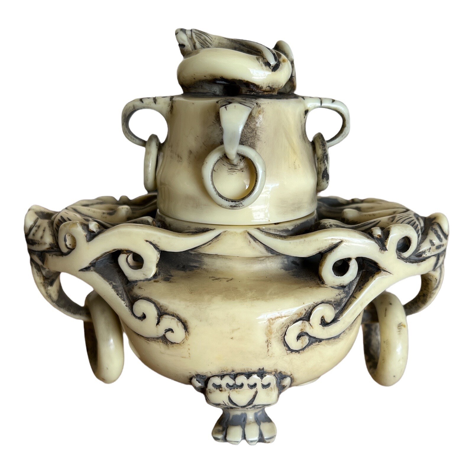 Incense Cone Burner Holder Asian Foo Temple Dogs Rings Scent Resin