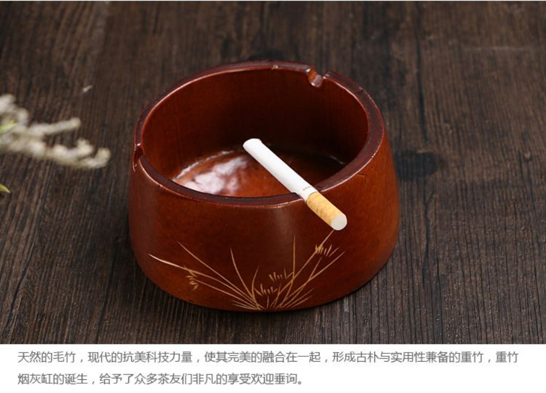 Handmade Bamboo Root Ashtray Mini Bamboo Ash Holder Office Home Decor