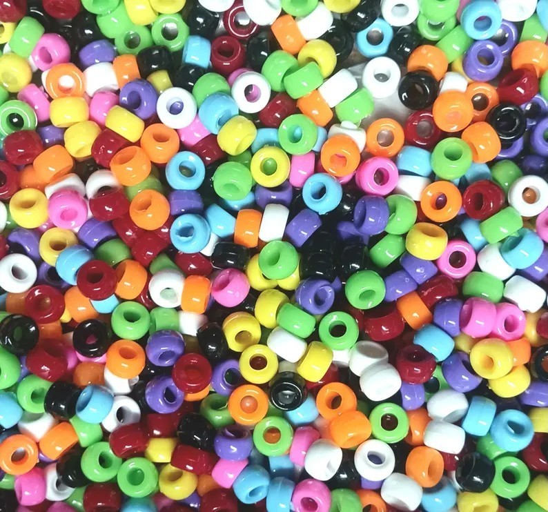 Mini Pony Beads Multi Colors 6.5x4mm 1000pc Jolly Store Crafts USA