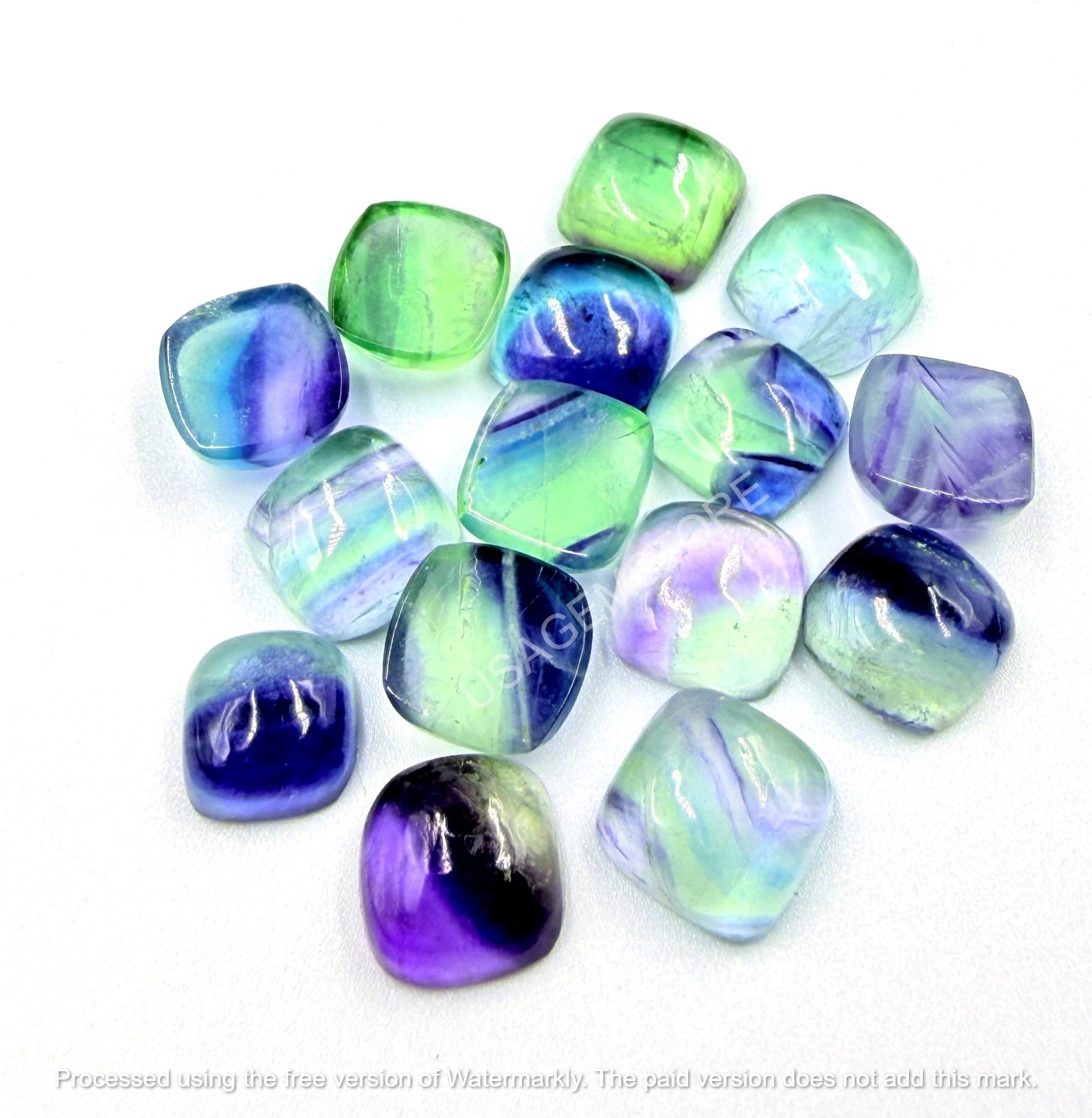 Natural Purple Fluorite Cabochon Cushion Loose Calibrated Gemstone 3MM TO 15MM