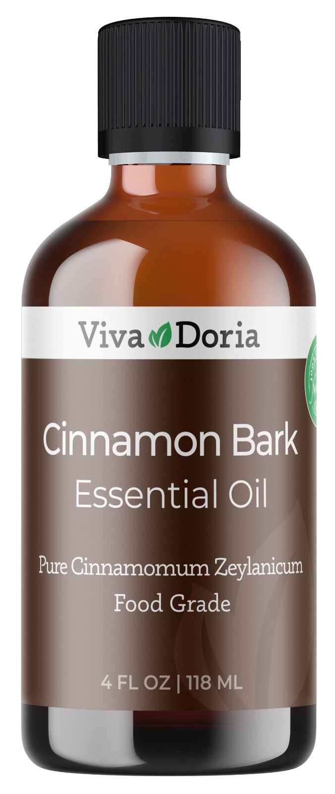 Viva Doria Pure Cinnamon Bark Essential Oil, Food Grade, 4 Fl oz