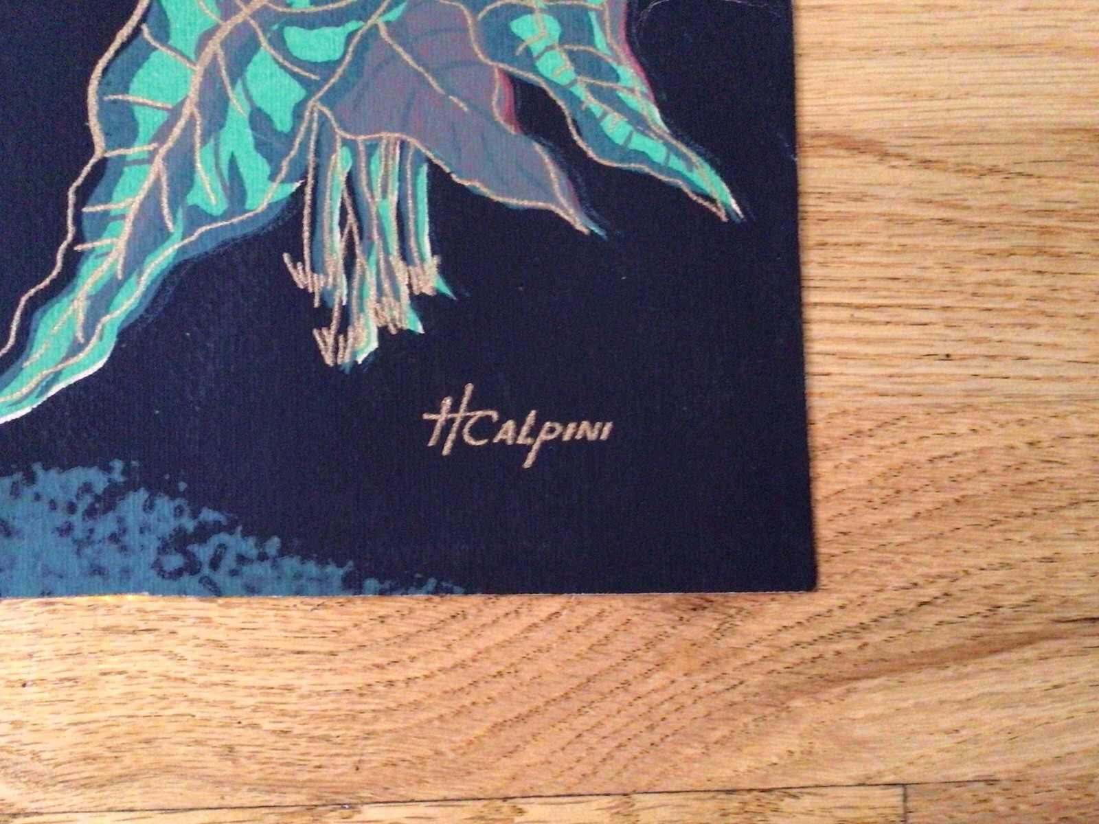 ORGINAL Silk Screen PRINT artist H CALPINI 1950’s MCM Japan Design