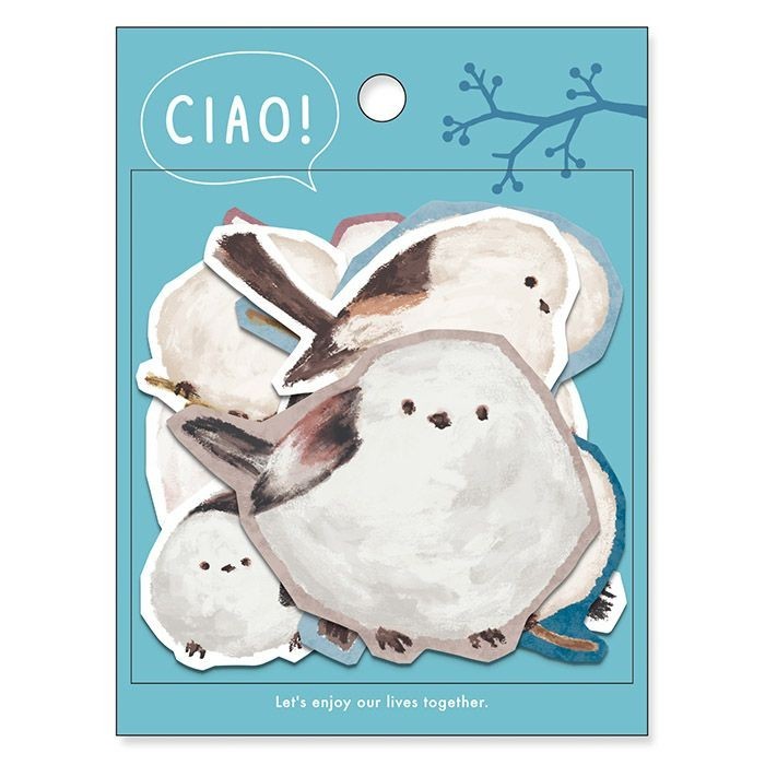 Ciao Long-tailed Tit Sticker Pack 10 Designs × 4 Sheets – MIND WAVE Journals