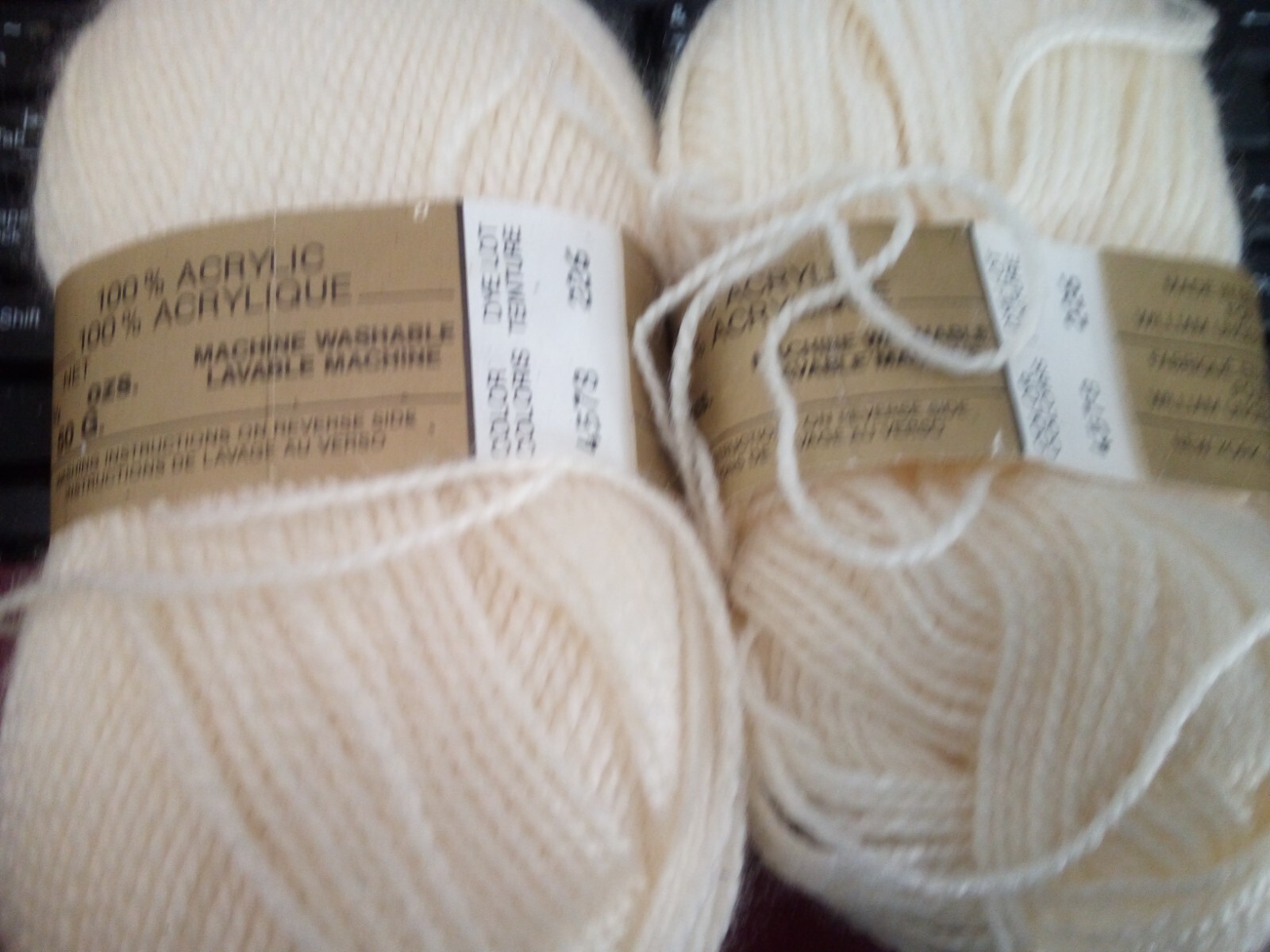 2 Skeins ROLY SPORT Acrylic Yarn #4578 Ivory 2.9 oz total weight FAST Free Ship