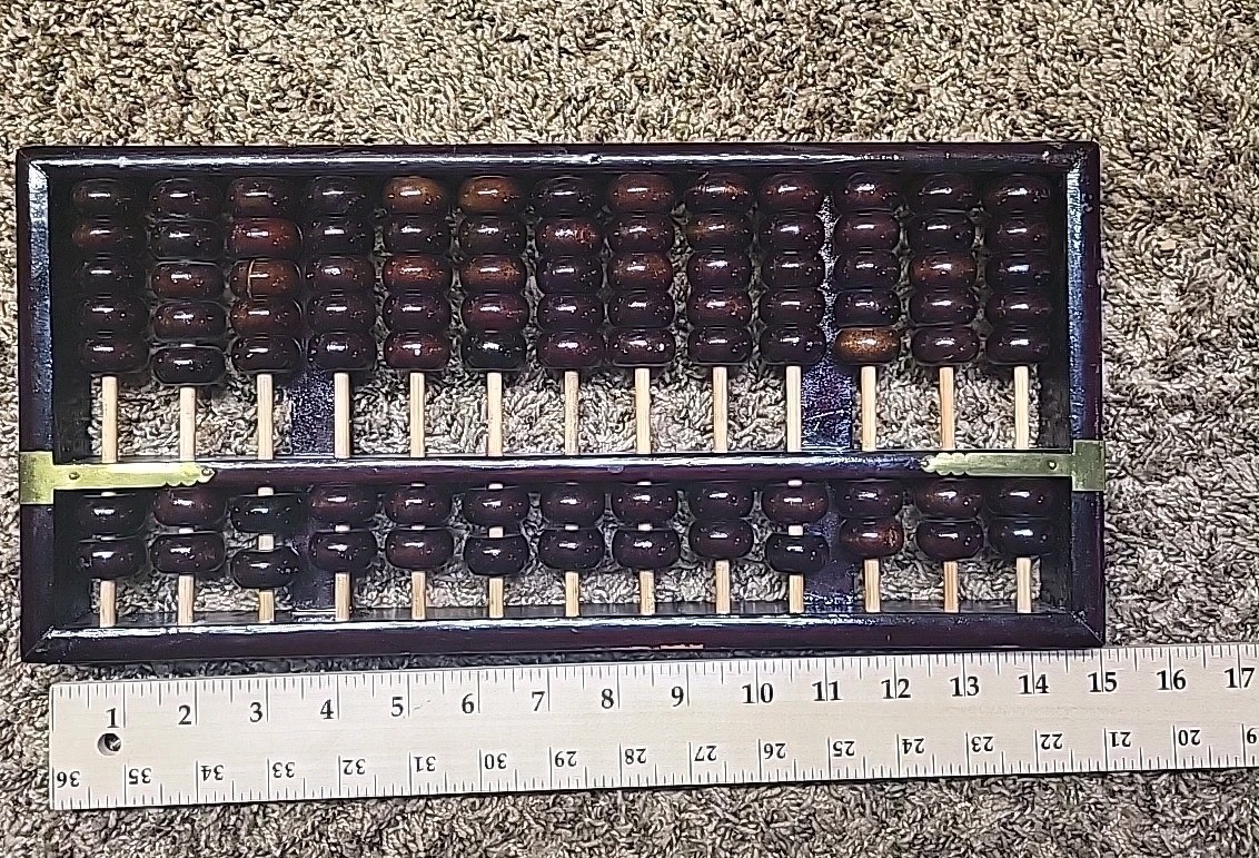 VINTAGE PEONY BRAND ABACUS WOOD & BRASS PEOPLE’S REPUBLIC OF CHINA – SEE PHOTOS