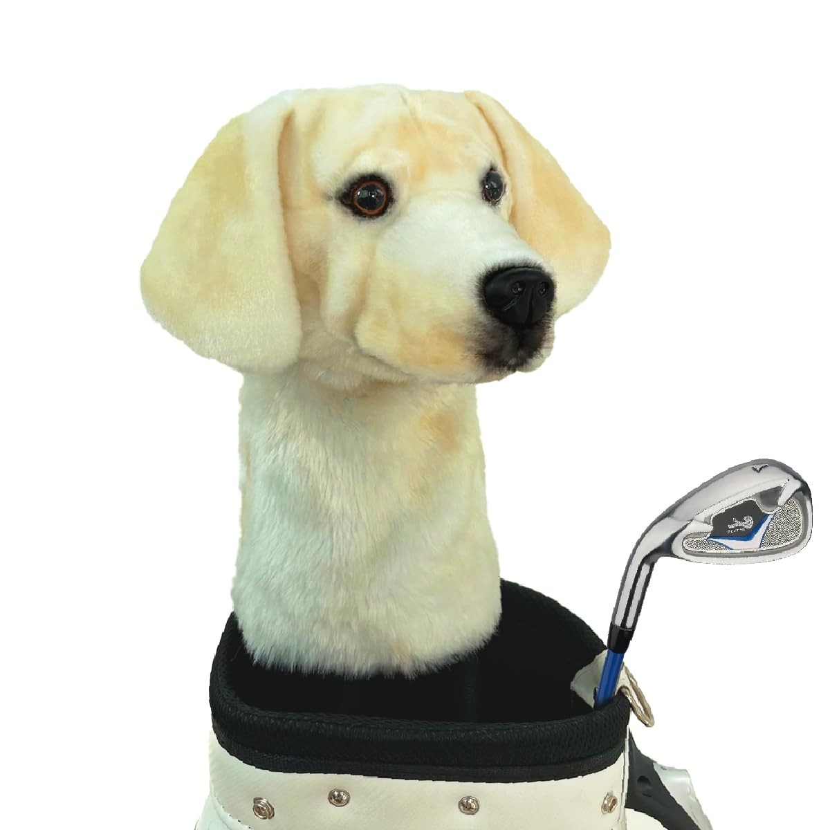 Cream Yellow Labrador Retriever Golf Club Headcover – Realistic Light Colored La