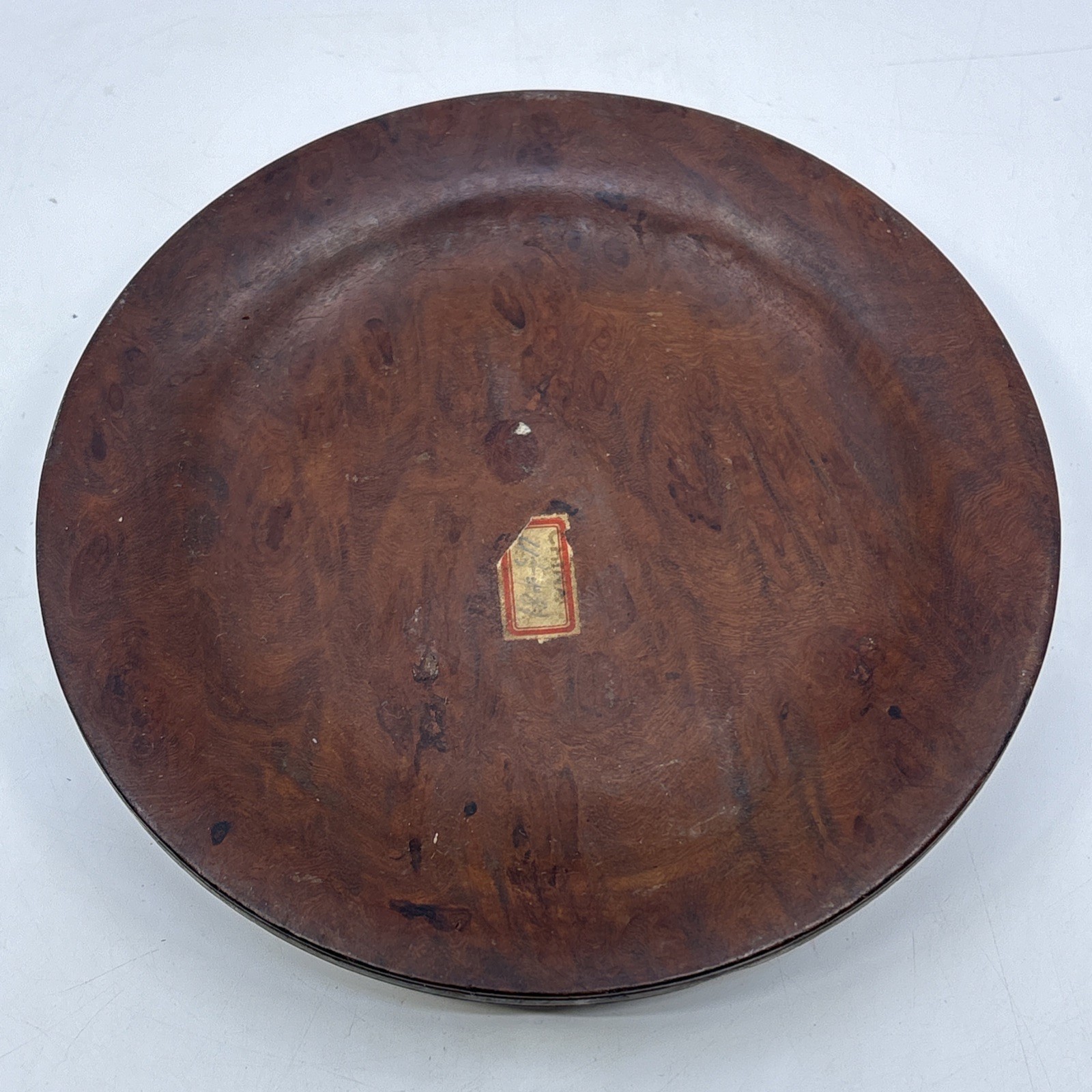 Vtg Chinese Wood Display Stand Vase Plant Asian Lamp Base 4.5″ Inner Diameter