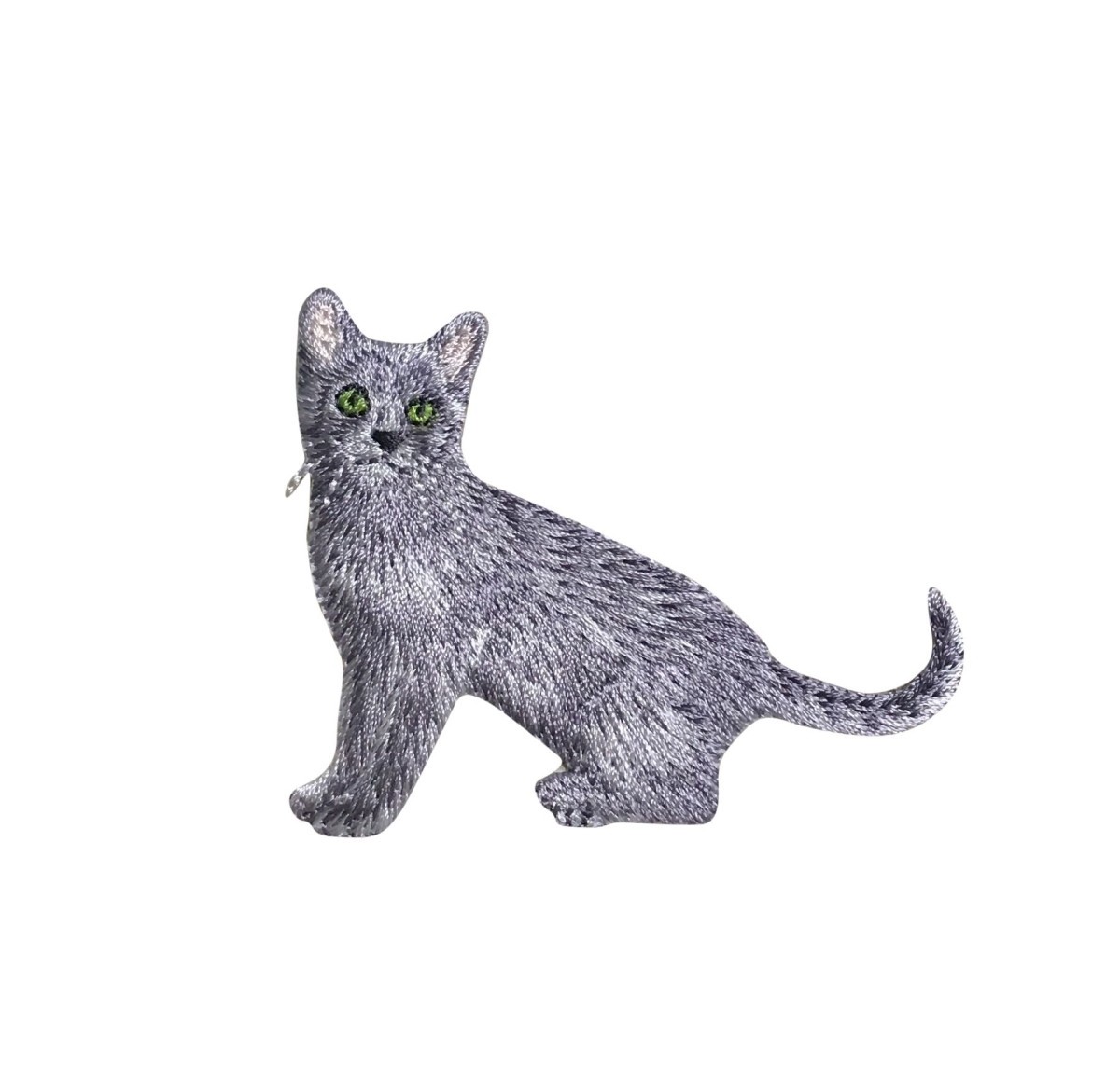 Gray Cat Kitten Kitty Embroidered Iron On Applique Patch – Cute Animal 157-S