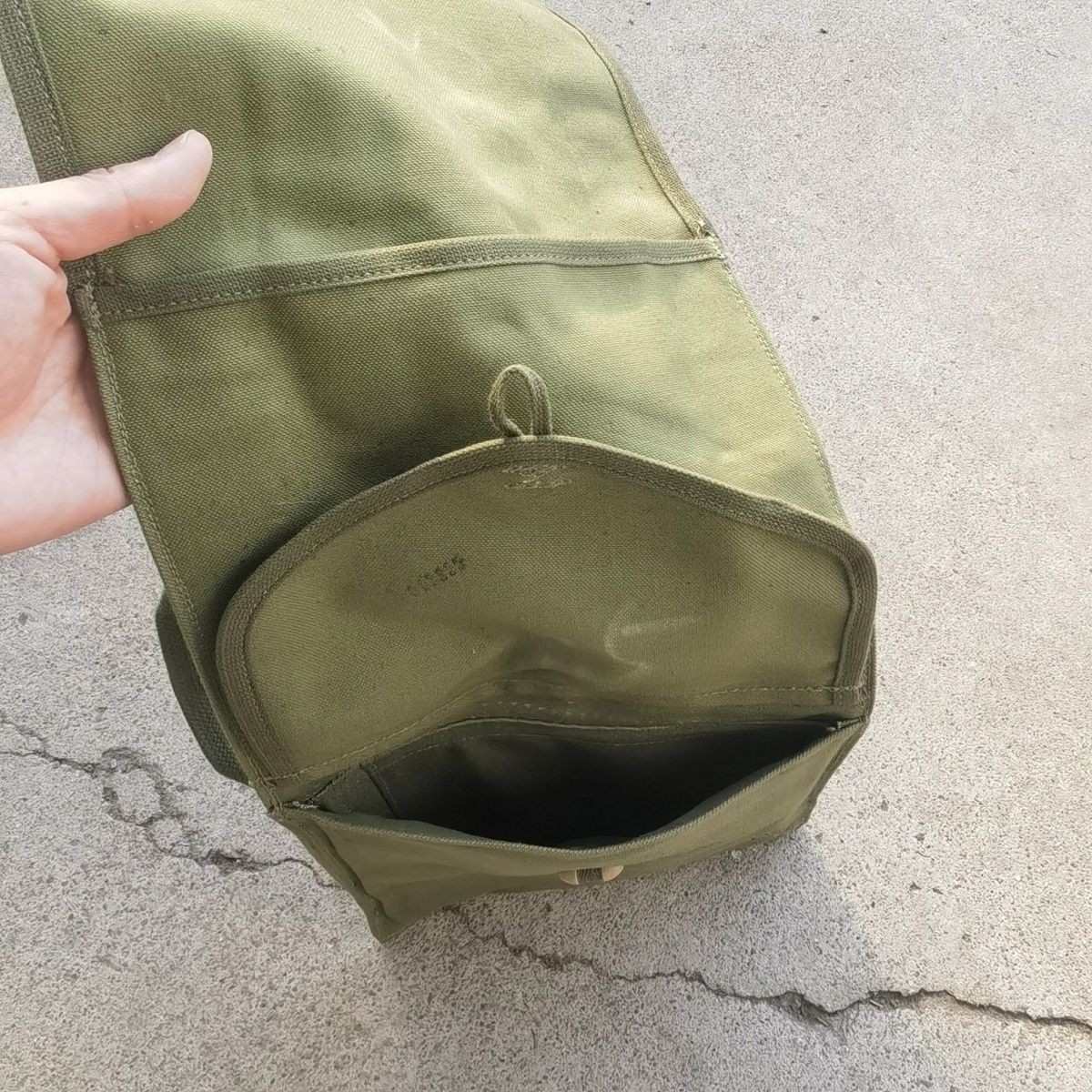 1980s Type 57 Canvas Tool Bag 20×41/22cm Wood Buckle Vintage Shoulder Bag