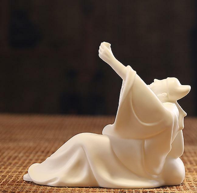 6.7″Chinese White Porcelain Ceramics Poets In Tang Dynasty Li Po Figurine Statue