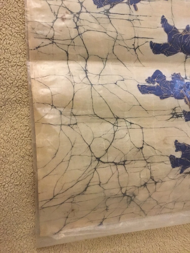 Original Vintage Art Of Batik From Taiwan China Handcraft 21”x30” Unframed