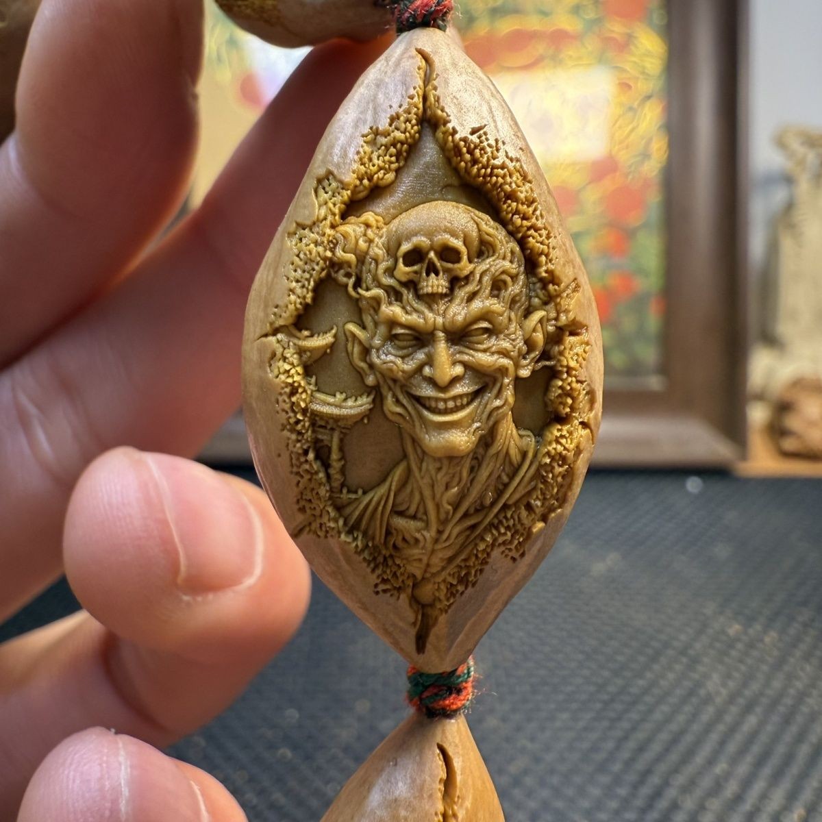 Olive Nut Carving Evil Monk Bracelet Hand Carved Original Skin Wealth Charm