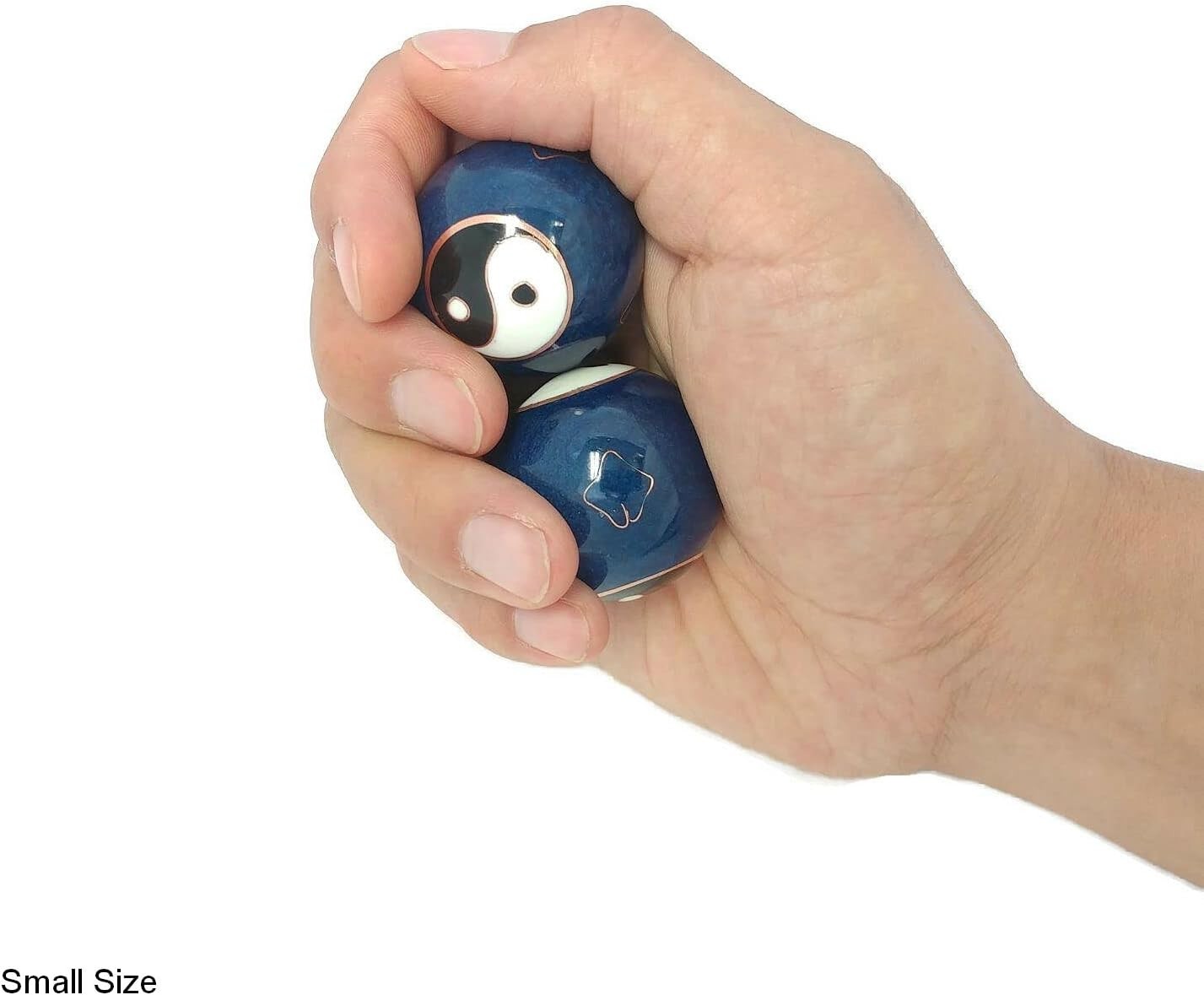 Top Chi Yin Yang Baoding Balls with Bamboo Stand (Small 1.4 Inch)
