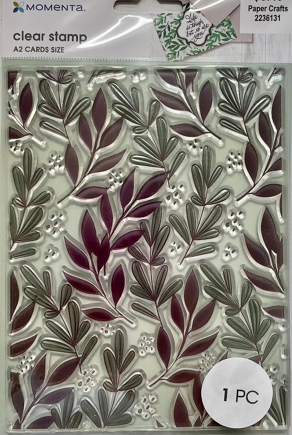 Momenta Spring Dots Leaf & Berries Background Clear Stamp A2 Card Size Retired!