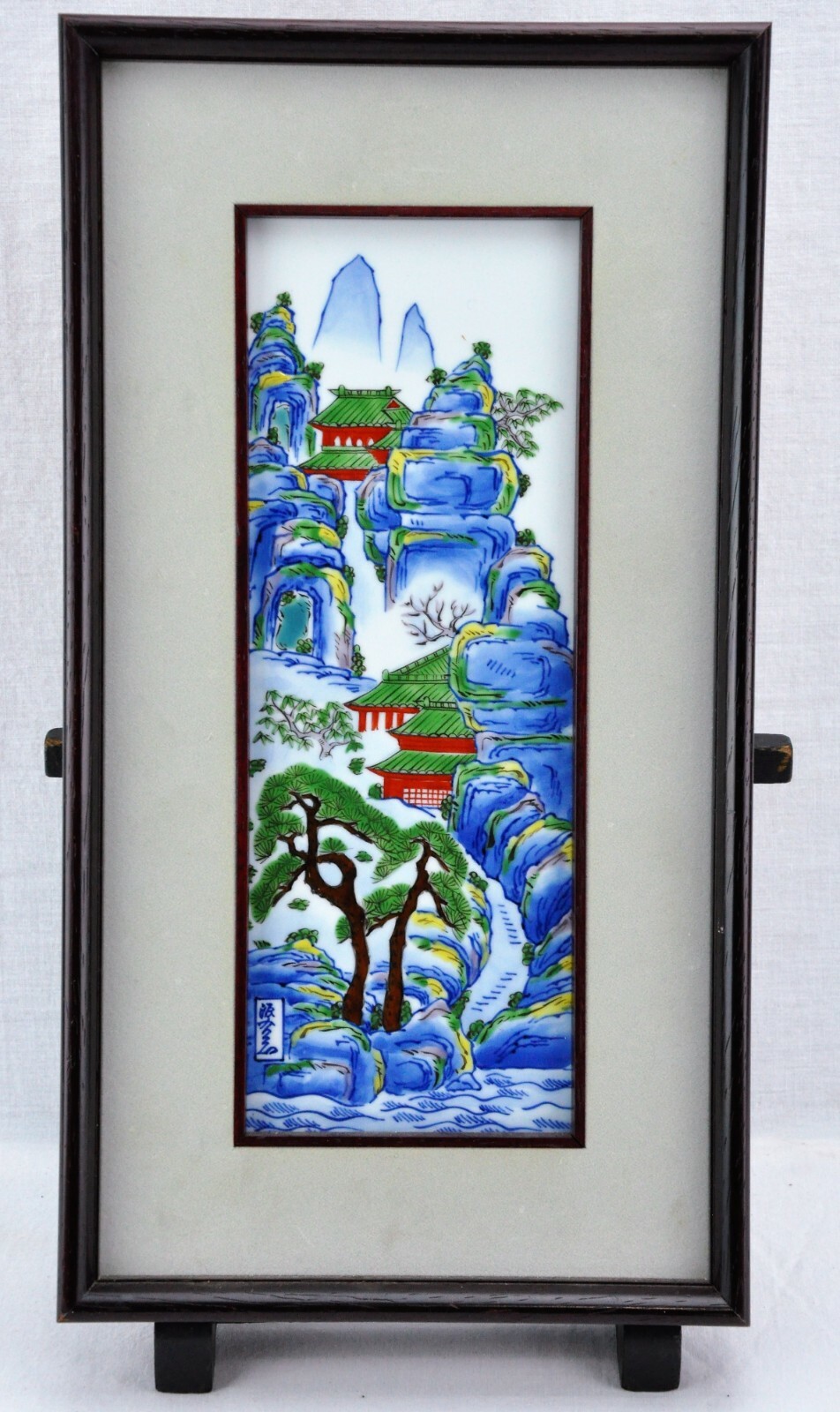 Chinese Vintage Painting on Porcelain/ Ceramic Tile Landscape (BI#MK/191227)