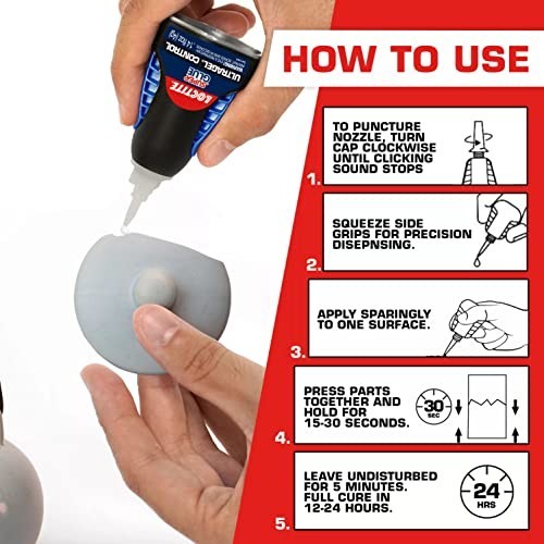 Loctite Super Glue Ultra Gel Control, Clear, 0.14 fl oz Bottle, 1 Pack –