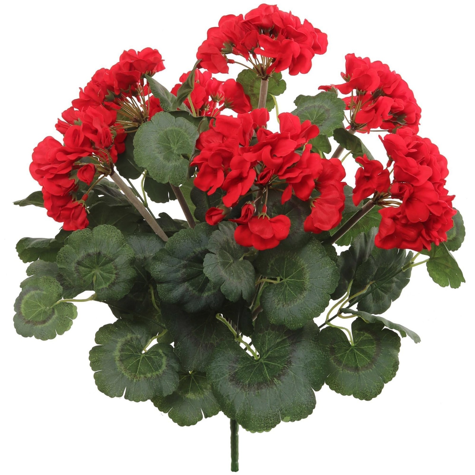3-Pack Red Real-Touch Artificial Geranium Bushes, 18″ UV & Water Resistant Fa…