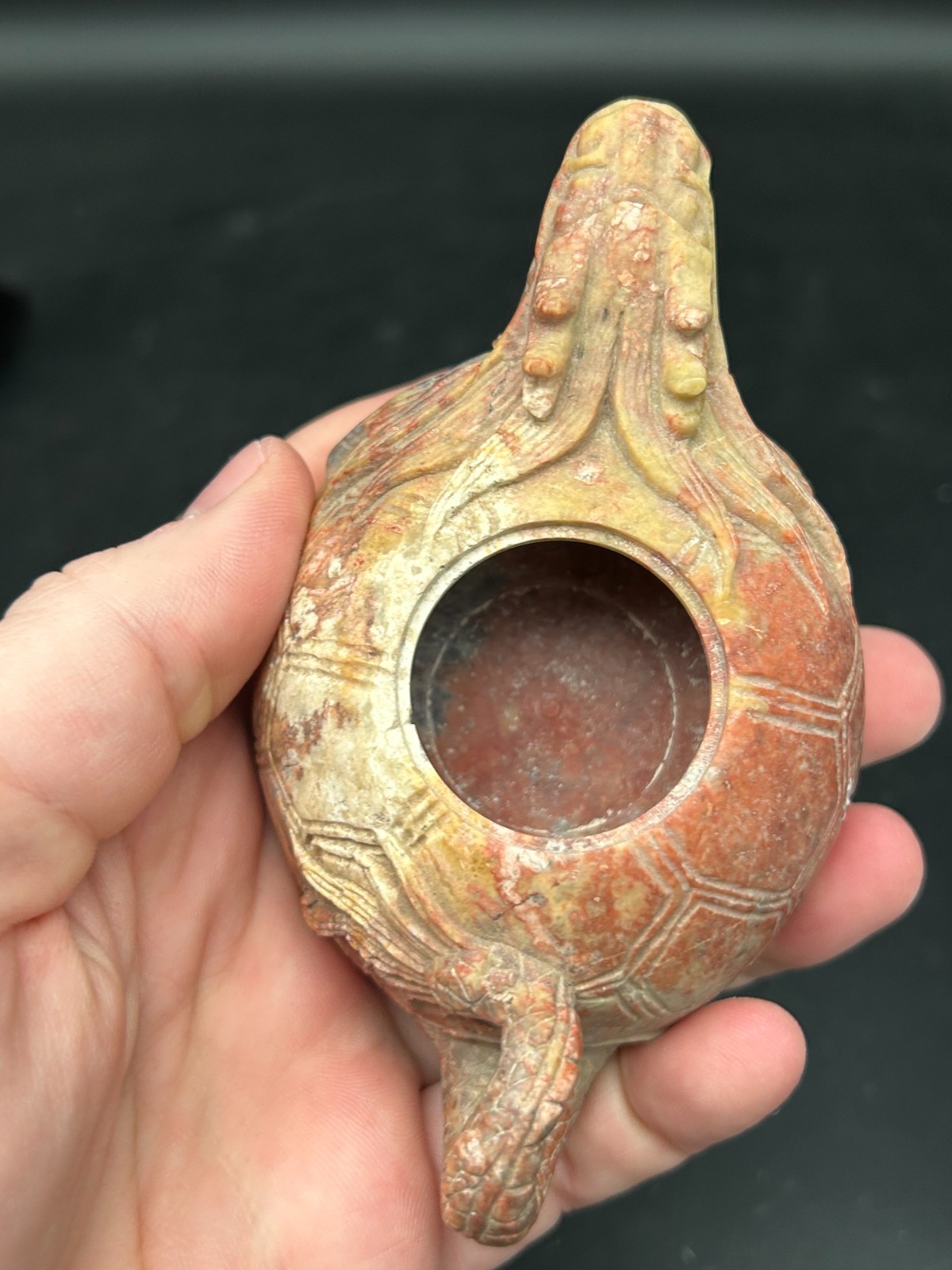 Vintage Chinese Carved Soapstone Dragon Teapot Incense Burner