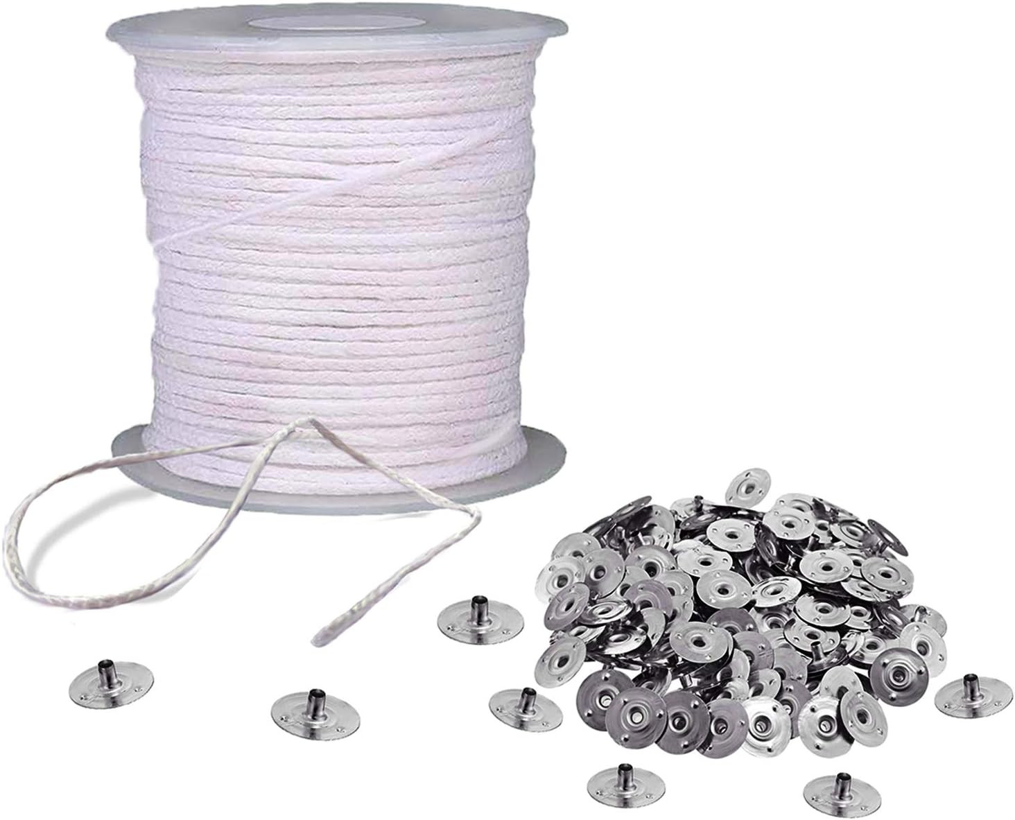 Braided Candle Wick Spool with Base Set 200 Ft Cotton Candle String Roll and …
