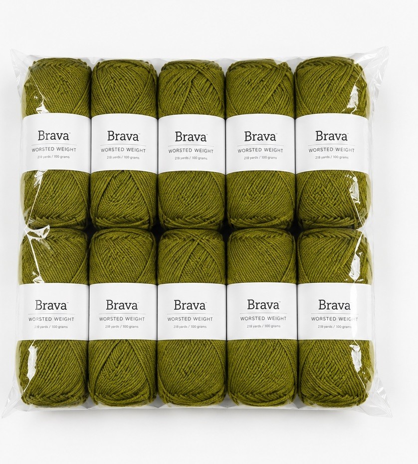 Set 10 pack Knit Picks Brava Worsted Yarn 100% Premium Acrylic Avocado