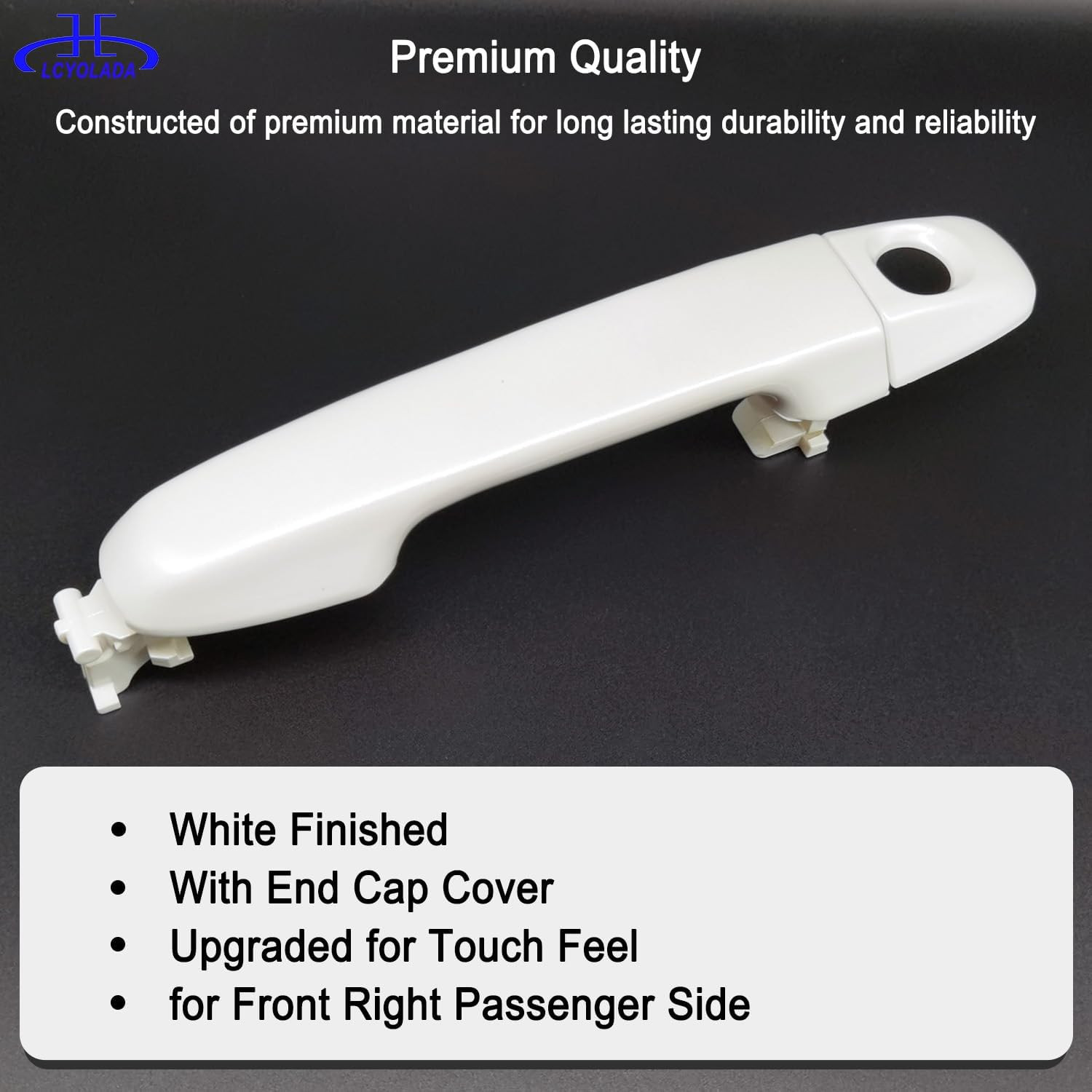 Front Left Drive Side Exterior Door Handle (White) Compatible with Toyota Camry