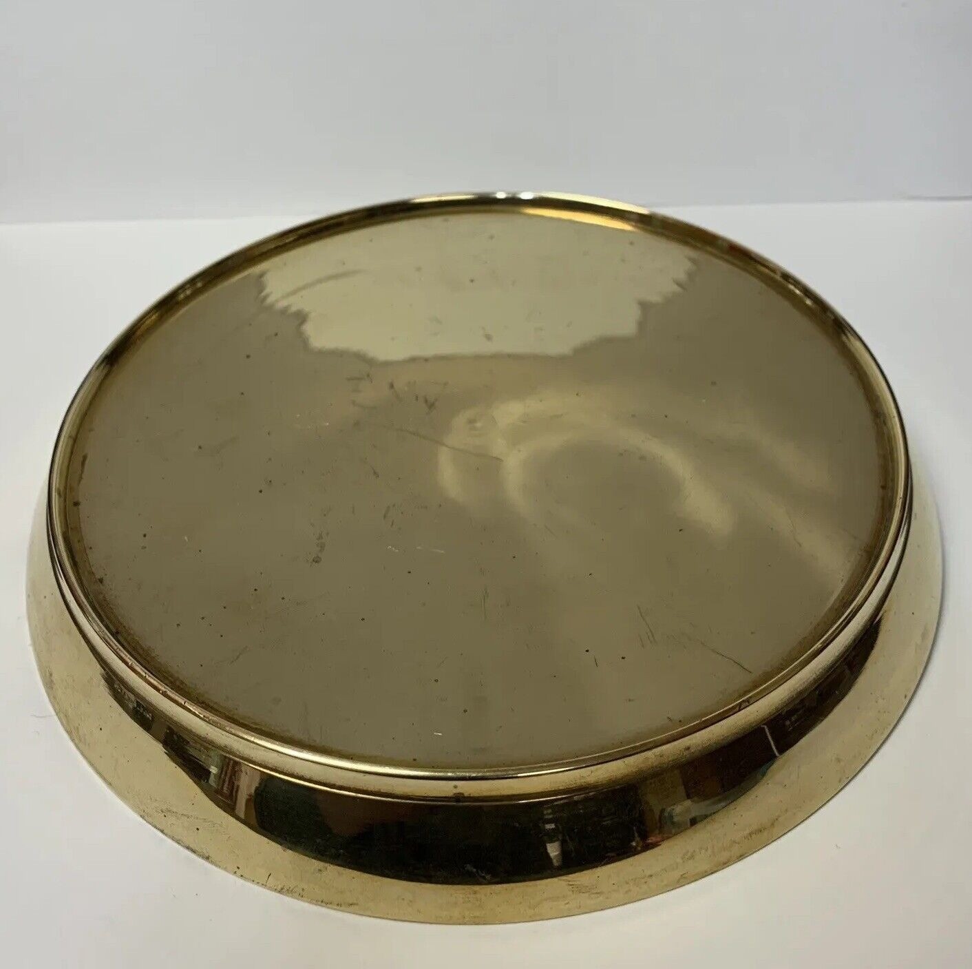 Vintage Brass Display Stand Base Pedestal Vase Pot Ginger Pot Round Footed 7”