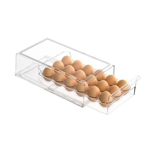 BPA Free Refrigerator Organizer Bins, Stackable Egg Holder, 18 18 Egg Holder