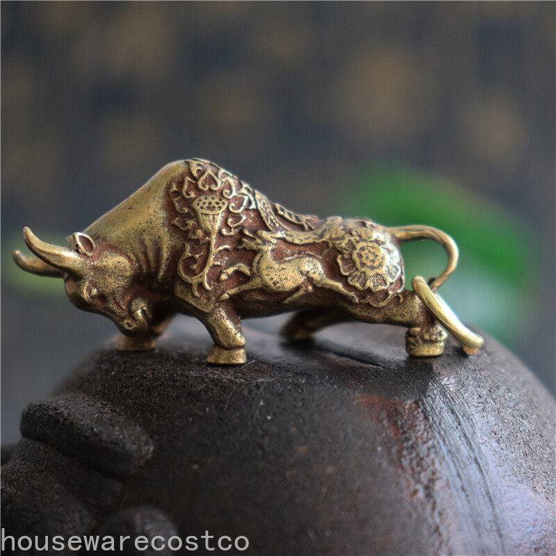 Brass Key Ring Pendant Vintage Copper LuckKeychain Charm Chinese Decor