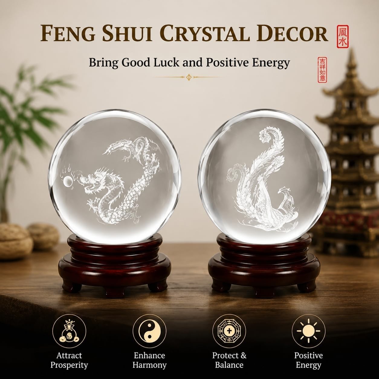 2Pcs Baoding Balls for Hand Therapy Chinese Health Exercise Stress Balls Dragon