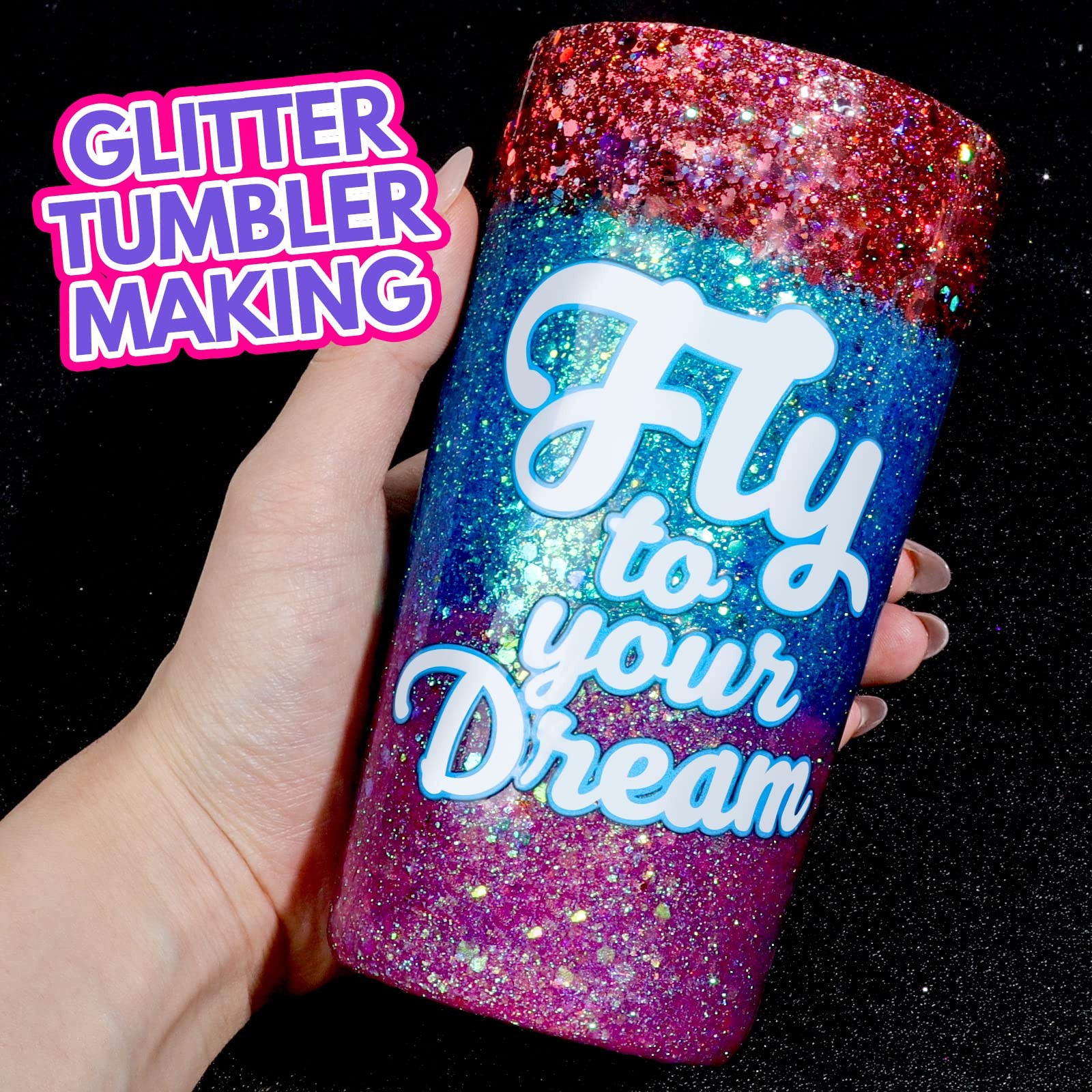 Holographic Chunky Glitter, 32 Colors Glitter for Crafts, Resin, Body Hair Fa…