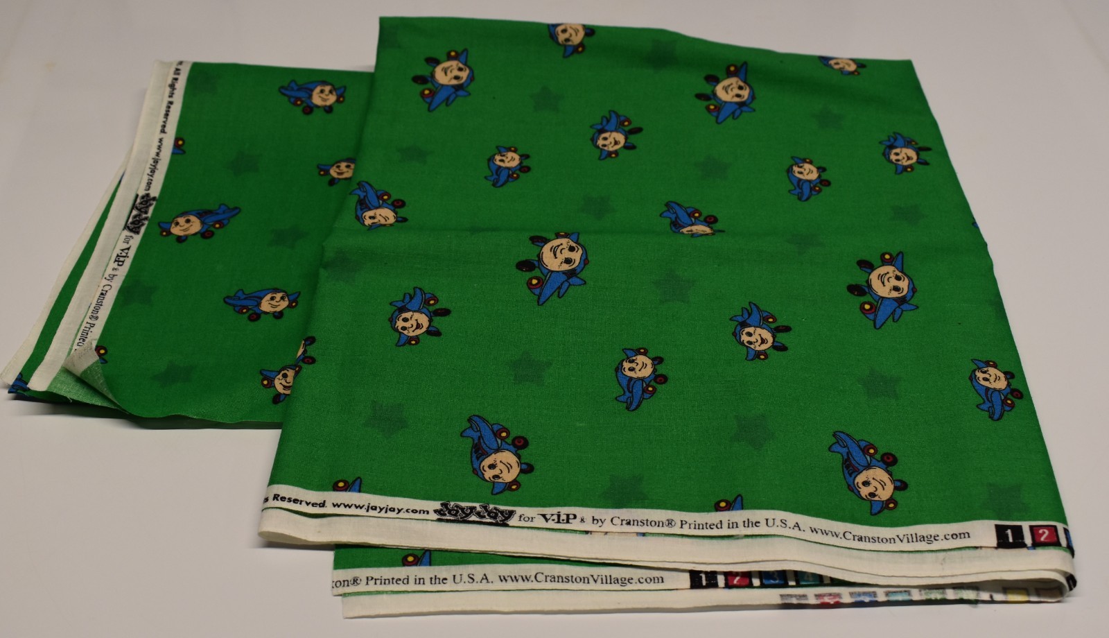 2 piece cotton fabric lot JAY JAY THE JET PLANE WONDERWINGS vip 1 YARD +