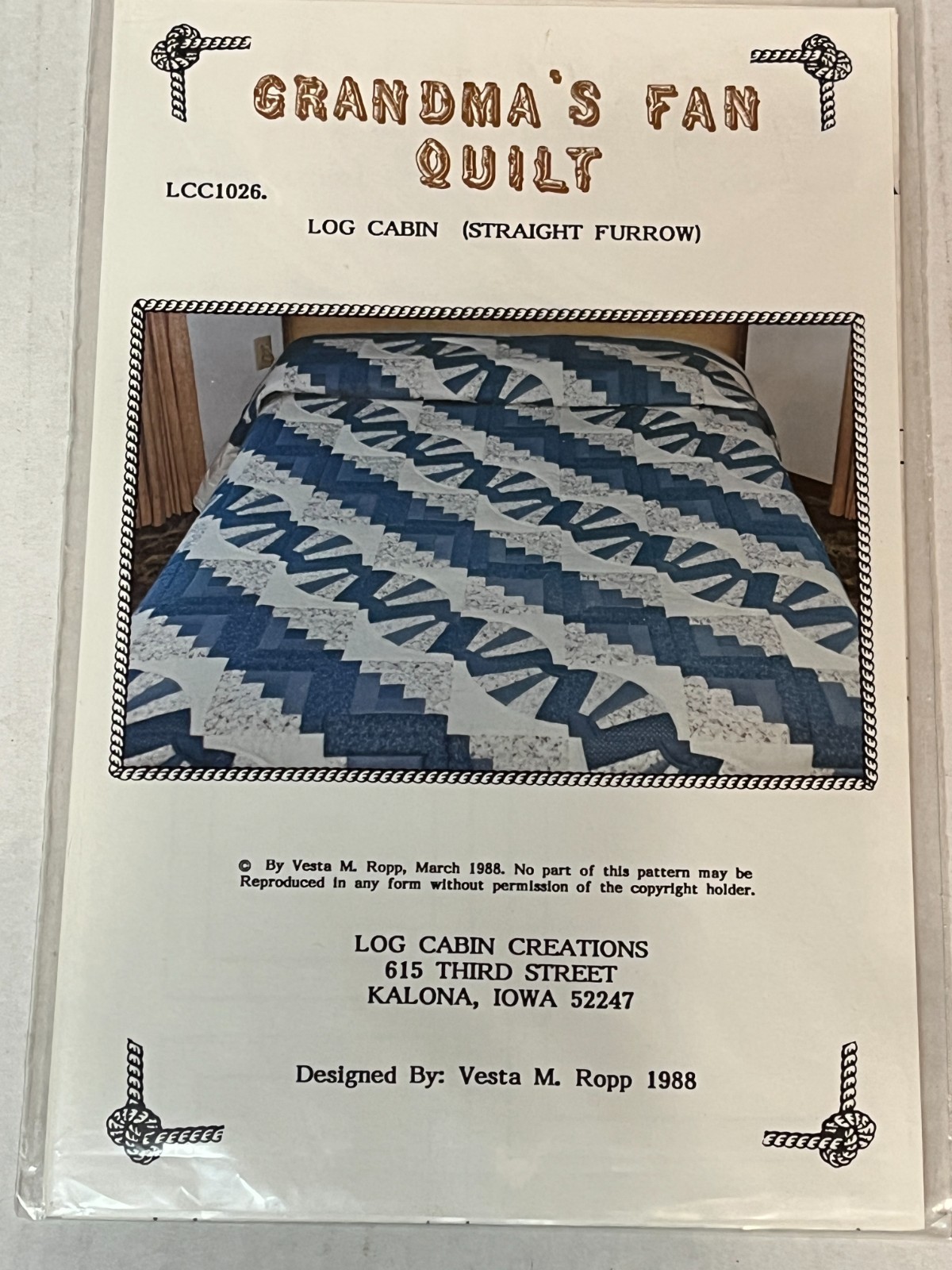 Grandma’s Fan Quilt Log Cabin Barn Raising/Straight Furrow Quilt Pattern