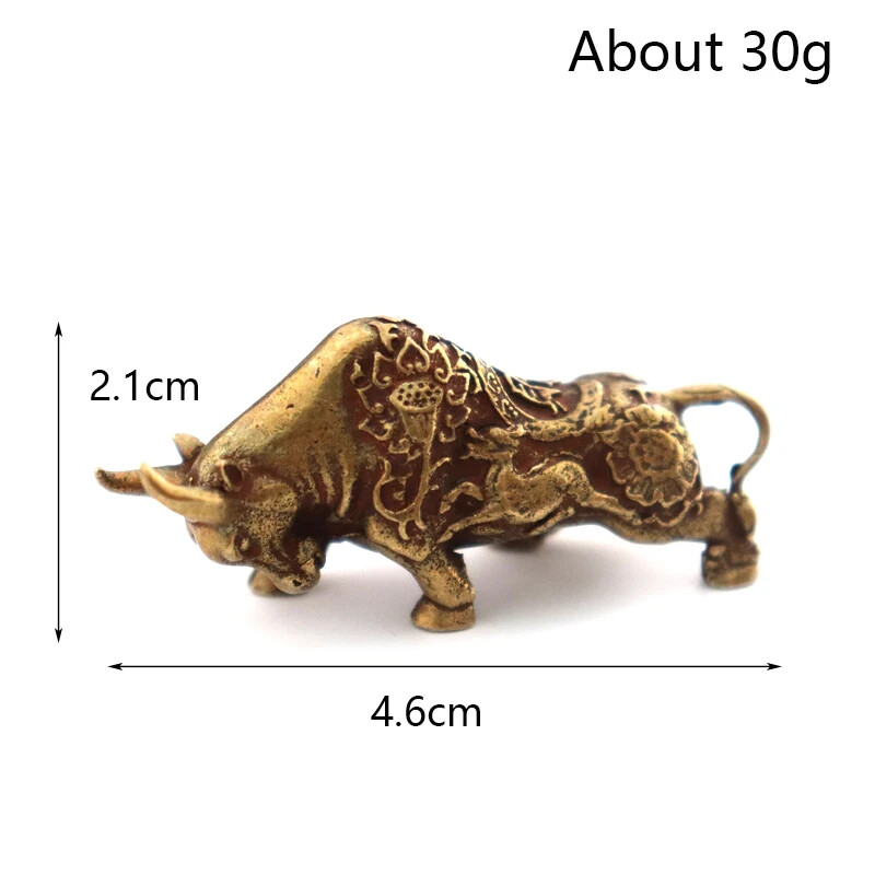 Brass Key Ring Pendant Vintage Copper LuckKeychain Charm Chinese Decor
