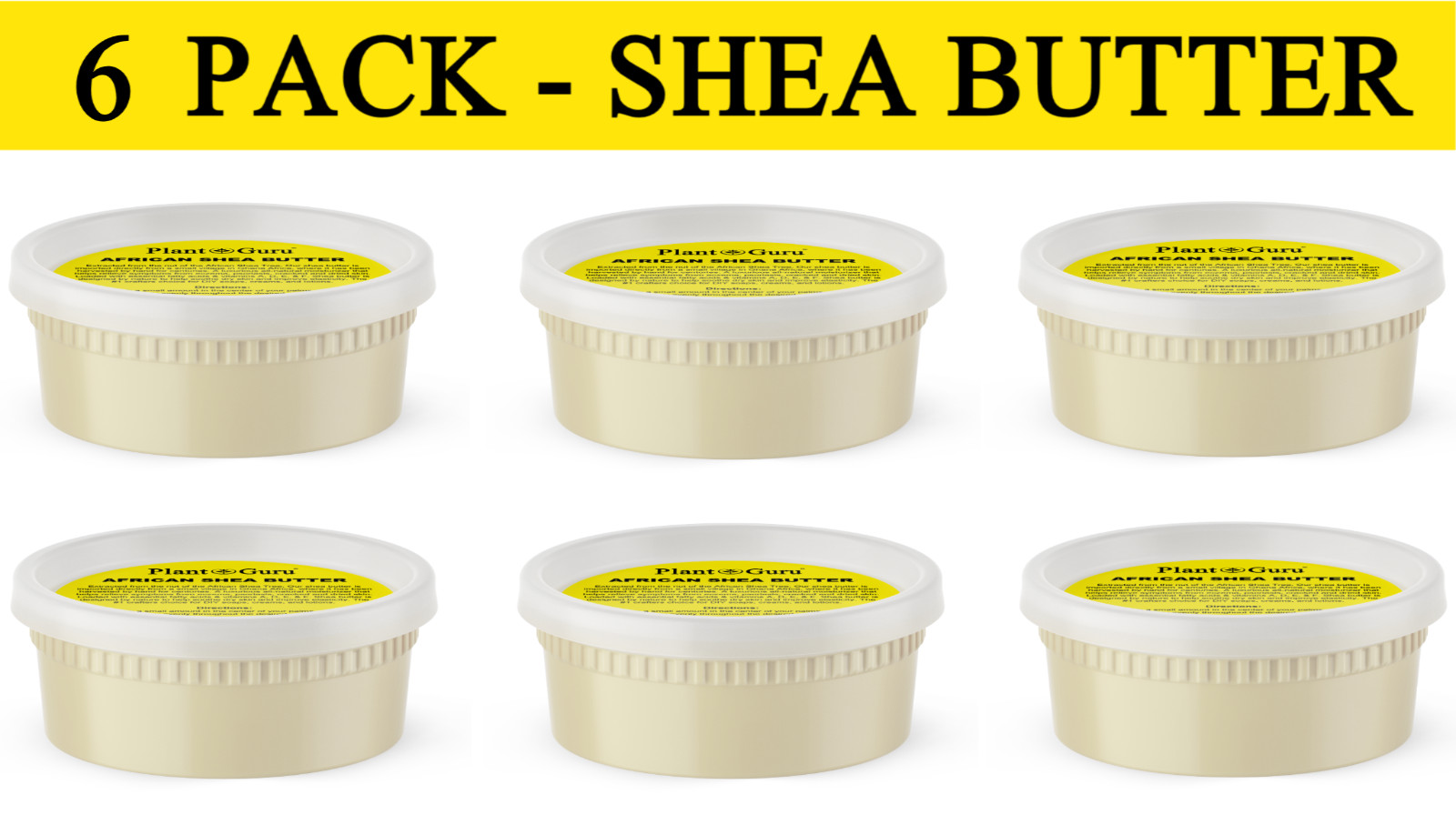 6 Pack African Shea Butter 8 oz. 100% Pure Natural Raw Unrefined Organic Bulk