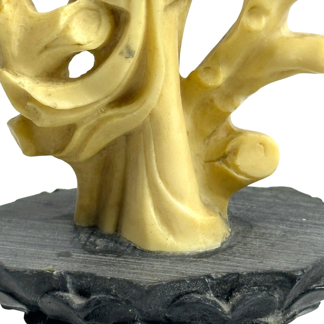 A. Santini Sculpture Mid Century Geisha Girl Alabaster Resin Figurine Signed